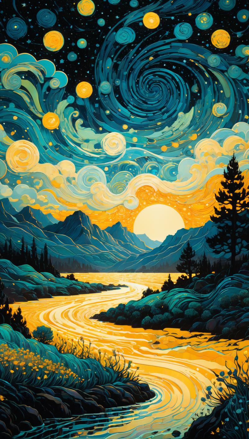 01007-1820872266-Art by James R. Eads, Swirling and flowing lines define the vivid landscapes and sky, drawing inspiration from Van Gogh's Starry.png